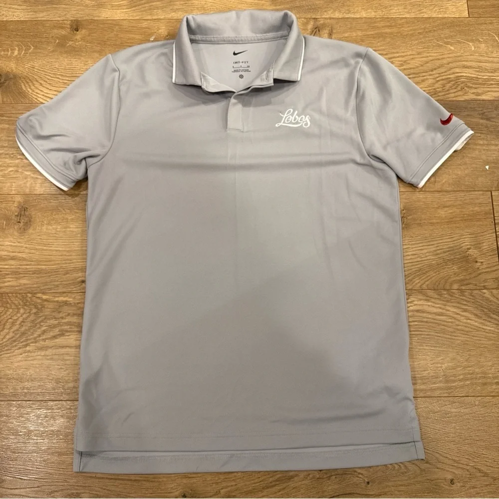 Nike Light Gray Polo Shirt with Red Accent